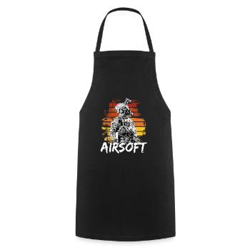 Airsoft /Softair / Softgun / AEG Airsoft Milsim - Cooking Apron - black - Front - AI Model Male 185 dark (185cm)
