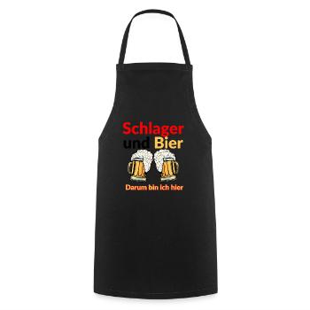 Schlager Karneval Fasching Party Mann Bekleidung - Kochschürze - Schwarz - Vorne - AI Model Male 185 dark (185cm)