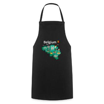 Belgium - Cooking Apron - black - Front - AI Model Male 185 dark (185cm)