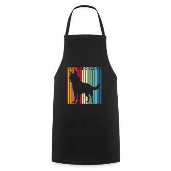 German Shepherd Shirt Retro German Shepherd T Shir - Cooking Apron - black - Front - AI Model Male 185 dark (185cm)
