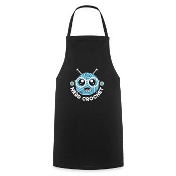 Nerd Crochet Yarn Collector Crocheting Knitting - Cooking Apron - black - Front - AI Model Male 185 dark (185cm)
