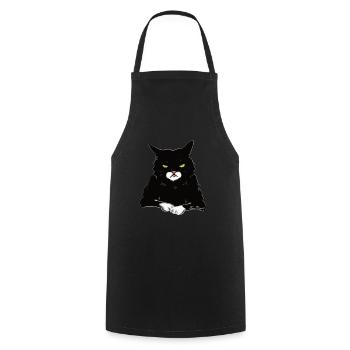 Le chat à la pointe du blanc - Tablier de cuisine - noir - Devant - AI Model Male 185 dark (185cm)