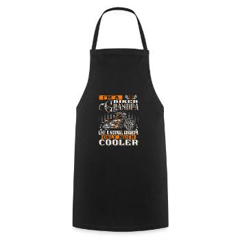 I'm a Biker Grandpa like a normal Grandpa - Cooking Apron - black - Front - AI Model Male 185 dark (185cm)