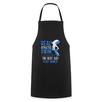 Swimmer Sports Scuba Diving Swimming - Cooking Apron - black - Front - AI Model Male 185 dark (185cm)