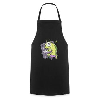 Lizard plays piano adult humor - Cooking Apron - black - Front - AI Model Male 185 dark (185cm)