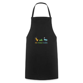 The Struggle Is Real Funny Dinosaur Gym - Tablier de cuisine - noir - Devant - AI Model Male 185 dark (185cm)