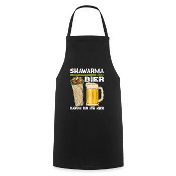 Shawarma und Bier Darum bin ich hier Design - Kochschürze - Schwarz - Vorne - AI Model Male 185 dark (185cm)