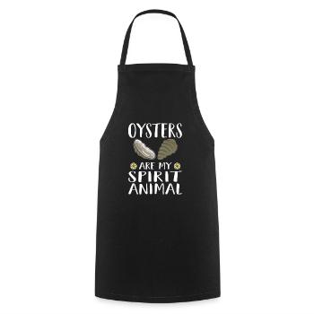 Les huîtres sont mon Animal Funny Oyster Fun - Tablier de cuisine - noir - Devant - AI Model Male 185 dark (185cm)