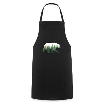 Ours Nature forêt - Tablier de cuisine - noir - Devant - AI Model Male 185 dark (185cm)
