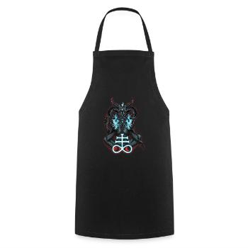 Baphomet Satan Lucifer - Cooking Apron - black - Front - AI Model Male 185 dark (185cm)