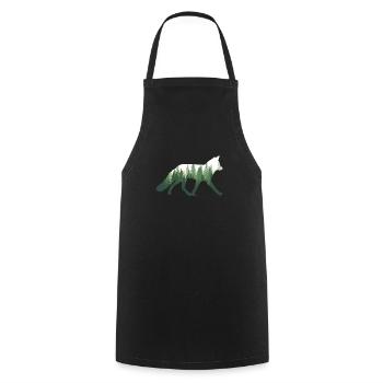 Renard nature forêt - Tablier de cuisine - noir - Devant - AI Model Male 185 dark (185cm)
