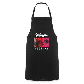 Miami Florida Retro Sunset - Kochschürze - Schwarz - Vorne - AI Model Male 185 dark (185cm)