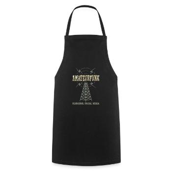 Amaterufunk Oldschool Social Media - Kochschürze - Schwarz - Vorne - AI Model Male 185 dark (185cm)