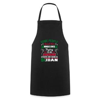 Sudan - Cooking Apron - black - Front - AI Model Male 185 dark (185cm)