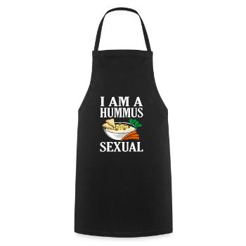 Je suis houmous amants houmous drôles houmous - Tablier de cuisine - noir - Devant - AI Model Male 185 dark (185cm)