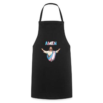 Drôle de transgenre Jésus - Tablier de cuisine - noir - Devant - AI Model Male 185 dark (185cm)