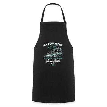 Schnarche Nicht Träume Dampflok Lokomotive Spruch - Kochschürze - Schwarz - Vorne - AI Model Male 185 dark (185cm)