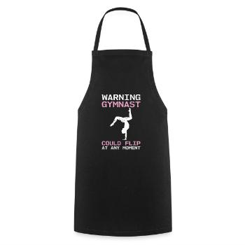 Warning Gymnast Could Flip At Any Moment Stand mains - Tablier de cuisine - noir - Devant - AI Model Male 185 dark (185cm)