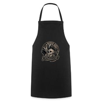 Rockabilly Never Dies Barber Skull Rocker - Cooking Apron - black - Front - AI Model Male 185 dark (185cm)