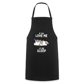 Licorne endormie Cadeau amusant - Tablier de cuisine - noir - Devant - AI Model Male 185 dark (185cm)