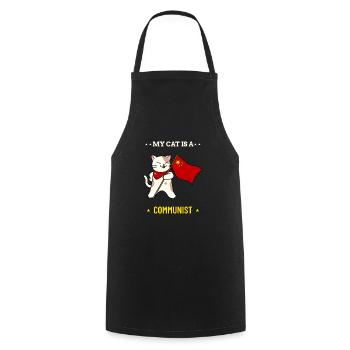 My Cat is a Communist - Cooking Apron - black - Front - AI Model Male 185 dark (185cm)
