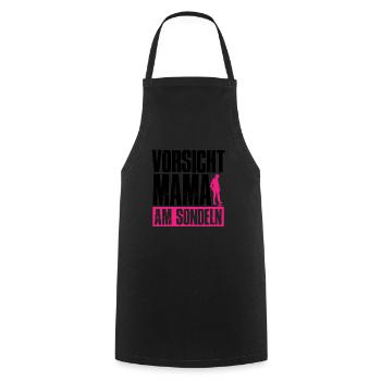 Attention Maman Au Sondeln Drôle de Mère Sondel - Tablier de cuisine - noir - Devant - AI Model Male 185 dark (185cm)