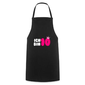 Mädchen Ich bin 10 Jahre alt 10. Geburtstag - Kochschürze - Schwarz - Vorne - AI Model Male 185 dark (185cm)