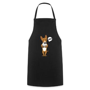 Sturer Basenji Hund lustig - Kochschürze - Schwarz - Vorne - AI Model Male 185 dark (185cm)