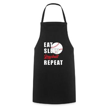 Eat Sleep Baseball Repeat - Kochschürze - Schwarz - Vorne - AI Model Male 185 dark (185cm)