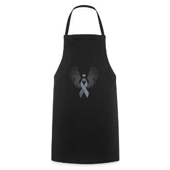 Winged gray ribbon brain cancer awareness - Cooking Apron - black - Front - AI Model Male 185 dark (185cm)
