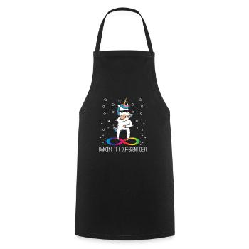 Dancing To A Different Beat Neurodiversity Unicorn - Cooking Apron - black - Front - AI Model Male 185 dark (185cm)