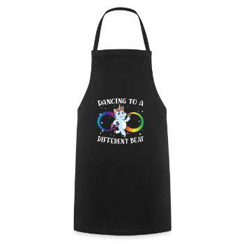 Dancing To A Different Beat Neurodiversity Unicorn - Cooking Apron - black - Front - AI Model Male 185 dark (185cm)
