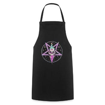 Pastel Goth Skull Creepy Wiccan Aesthetic Witch - Cooking Apron - black - Front - AI Model Male 185 dark (185cm)