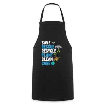 Environnement écologiste - Tablier de cuisine - noir - Devant - AI Model Male 185 dark (185cm)
