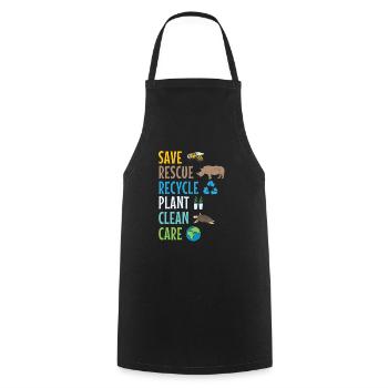 Environnement écologiste - Tablier de cuisine - noir - Devant - AI Model Male 185 dark (185cm)