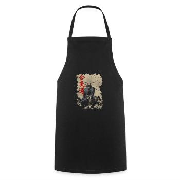 Samurai Warrior Japanese Manga Anime Gift - Cooking Apron - black - Front - AI Model Male 185 dark (185cm)