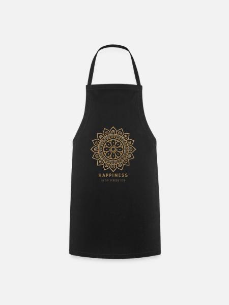 Happiness is an inside job - Cooking Apron - black
