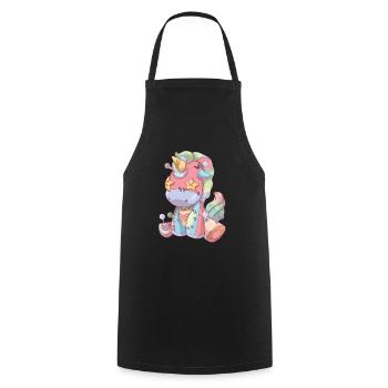 Pastel Goth Voodoo Doll Creepy Cute Unicorn - Tablier de cuisine - noir - Devant - AI Model Male 185 dark (185cm)