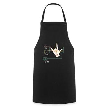 Langue des signes Signes signes SIGNES ASL Je t’aime - Tablier de cuisine - noir - Devant - AI Model Male 185 dark (185cm)