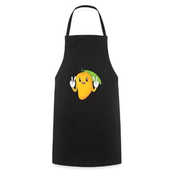 Heureux mangue d’été fruits amants - Tablier de cuisine - noir - Devant - AI Model Male 185 dark (185cm)