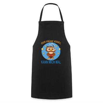 Frühe Vogel kann mich mal Eule Kaffee Morgenmuffel - Kochschürze - Schwarz - Vorne - AI Model Male 185 dark (185cm)
