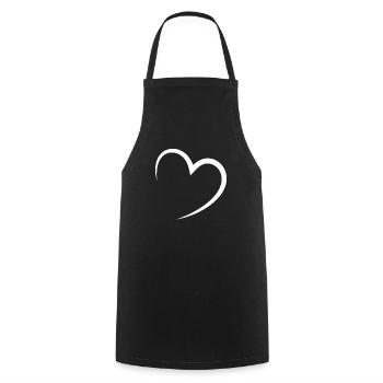 heart - Cooking Apron - black - Front - AI Model Male 185 dark (185cm)