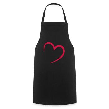 heart - love - Coeur - Tablier de cuisine - noir - Devant - AI Model Male 185 dark (185cm)