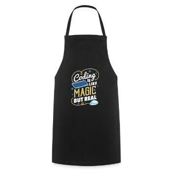 Lustiges Codier-Geschenk für einen Programmierer - Kochschürze - Schwarz - Vorne - AI Model Male 185 dark (185cm)