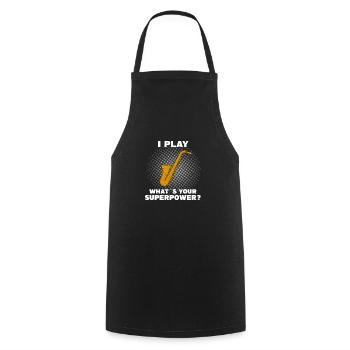 Saxophone Music Instrument Jazz Saxophone Saying - Cooking Apron - black - Front - AI Model Male 185 dark (185cm)