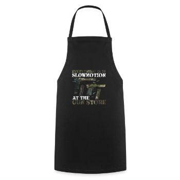 Romantic Walks The Gun Store For Gun Or Ammo Lover - Cooking Apron - black - Front - AI Model Male 185 dark (185cm)