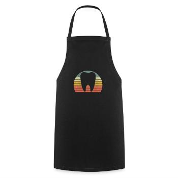 Tooth Retro - Cooking Apron - black - Front - AI Model Male 185 dark (185cm)