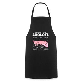 Anatomie d’un poisson migrateur mexicain Axolotl - Tablier de cuisine - noir - Devant - AI Model Male 185 dark (185cm)