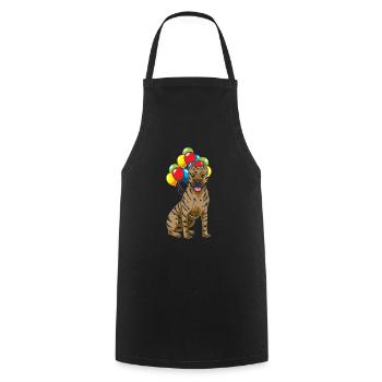 Dogo Canario chien avec des ballons - Tablier de cuisine - noir - Devant - AI Model Male 185 dark (185cm)