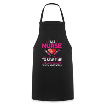 Infirmière - Tablier de cuisine - noir - Devant - AI Model Male 185 dark (185cm)